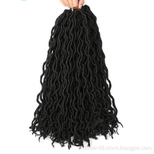 MYZYR Goddess Nu Locs Soft Crochet Hair Braids  18Inch Faux Locs Curly Synthetic Hair Pre Loop Crochet Braiding